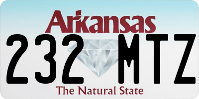 AR license plate 232MTZ
