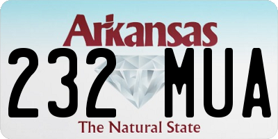 AR license plate 232MUA