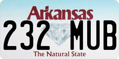 AR license plate 232MUB