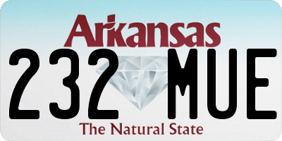AR license plate 232MUE