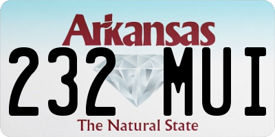AR license plate 232MUI