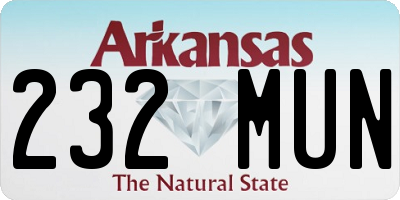 AR license plate 232MUN
