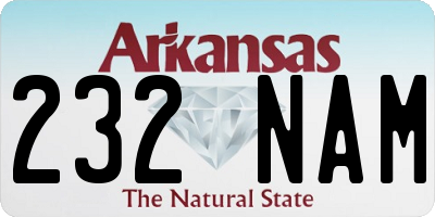AR license plate 232NAM