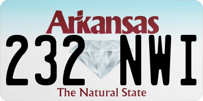 AR license plate 232NWI