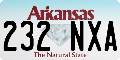 AR license plate 232NXA