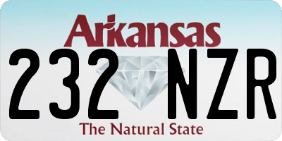 AR license plate 232NZR
