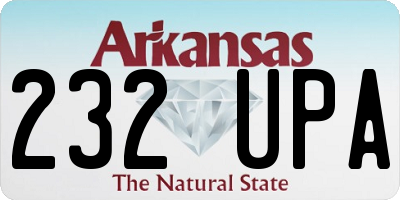 AR license plate 232UPA