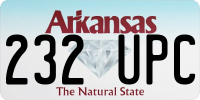 AR license plate 232UPC
