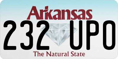 AR license plate 232UPO