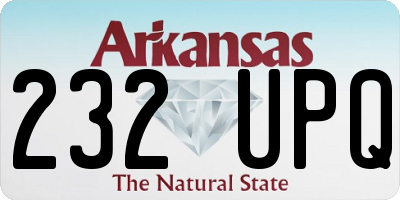 AR license plate 232UPQ