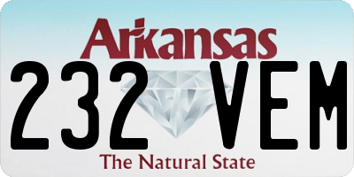 AR license plate 232VEM