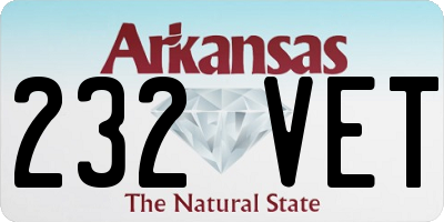 AR license plate 232VET