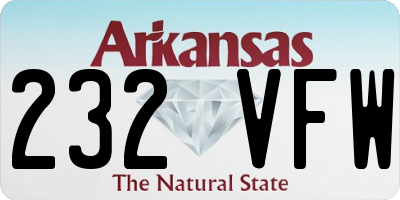 AR license plate 232VFW