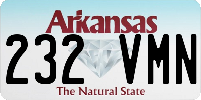 AR license plate 232VMN