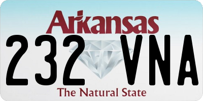 AR license plate 232VNA