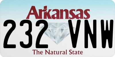 AR license plate 232VNW