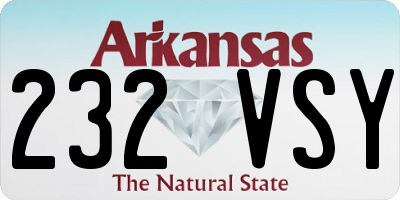 AR license plate 232VSY