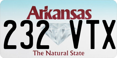 AR license plate 232VTX