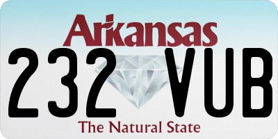 AR license plate 232VUB