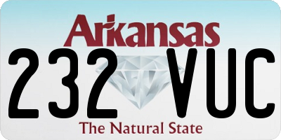 AR license plate 232VUC