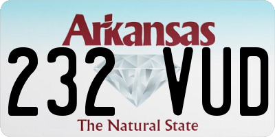 AR license plate 232VUD