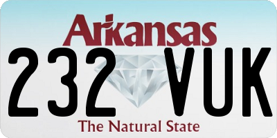 AR license plate 232VUK