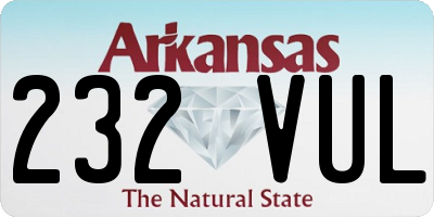 AR license plate 232VUL