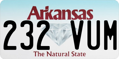 AR license plate 232VUM