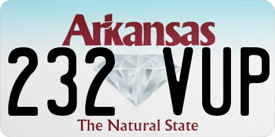 AR license plate 232VUP