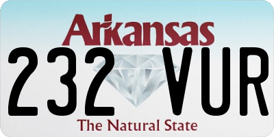AR license plate 232VUR