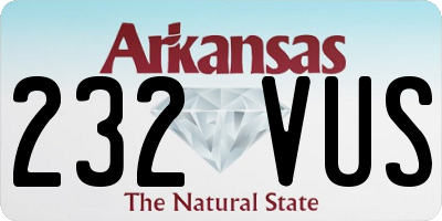 AR license plate 232VUS