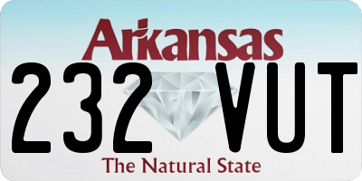 AR license plate 232VUT