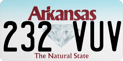 AR license plate 232VUV