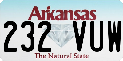 AR license plate 232VUW