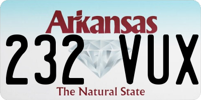 AR license plate 232VUX