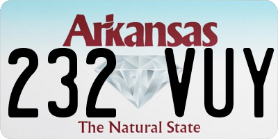 AR license plate 232VUY