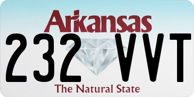 AR license plate 232VVT