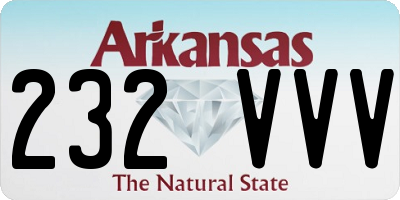 AR license plate 232VVV