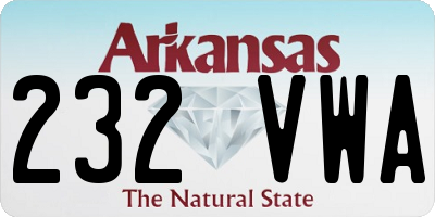 AR license plate 232VWA