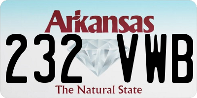 AR license plate 232VWB