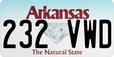AR license plate 232VWD