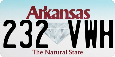 AR license plate 232VWH