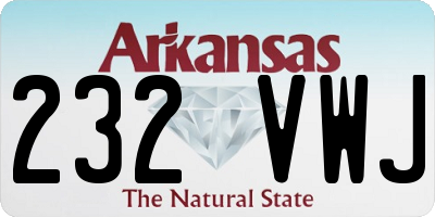 AR license plate 232VWJ