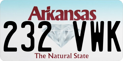AR license plate 232VWK
