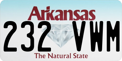 AR license plate 232VWM