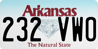 AR license plate 232VWO