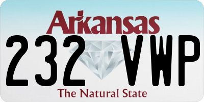 AR license plate 232VWP