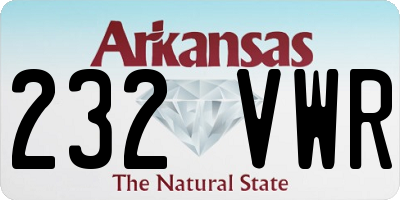 AR license plate 232VWR