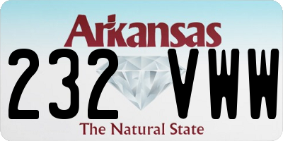 AR license plate 232VWW