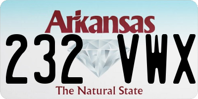 AR license plate 232VWX